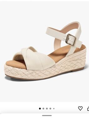 Coutgo Womens Platform Wedge Heels Sandals Espadrilles Open Toe Ankle size 9